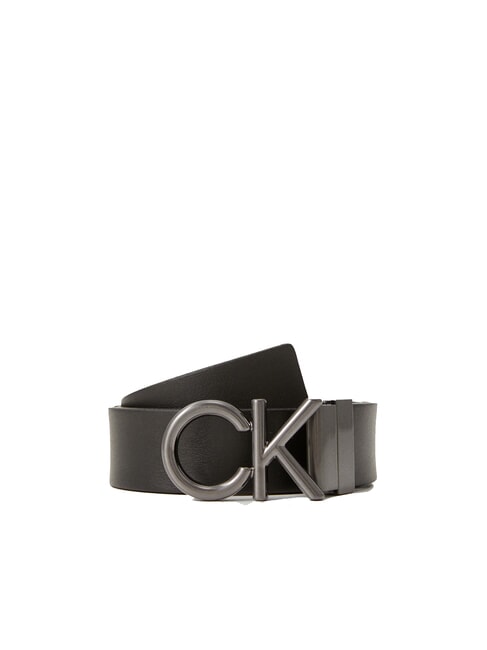 CALVIN KLEIN CK METAL BOMBE MONO Ceinture réversible et réglable ck noir lisse/mono classique - Ceintures