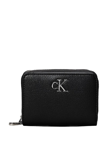 CALVIN KLEIN MINIMAL MONOGRAM Portefeuille moyen sur noir - Portefeuilles Femme