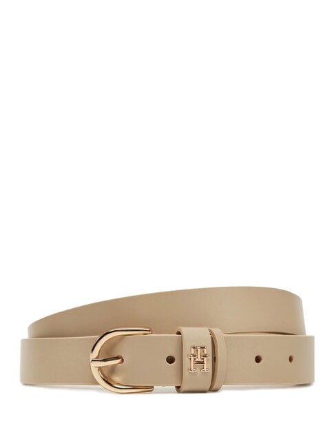 TOMMY HILFIGER ESSENTIAL EFFORTLESS Ceinture en cuir fabriquée en Italie canne à sucre - Ceintures