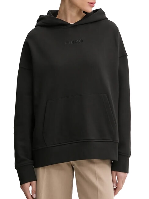 PINKO MAKAMBA Sweatshirt à capuche limousine noire - Sweat-shirts pour femmes