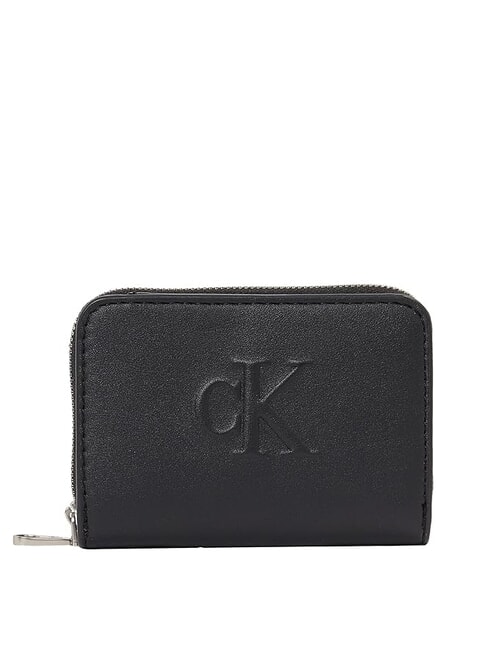 CALVIN KLEIN SCULPTED Med Portefeuille zippé sur noir - Portefeuilles Femme