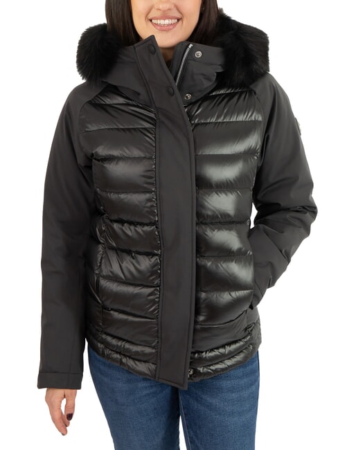 COLMAR PURENESS Doudoune bi-matière à capuche noir - Doudounes femme