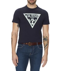 GUESS SS CN TRIANGLE T-shirt en coton smartblue - T-shirt - 1
