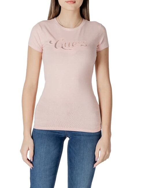 GUESS SS DOT LOGO R3  T-shirt à manches courtes perle rose - T-shirt