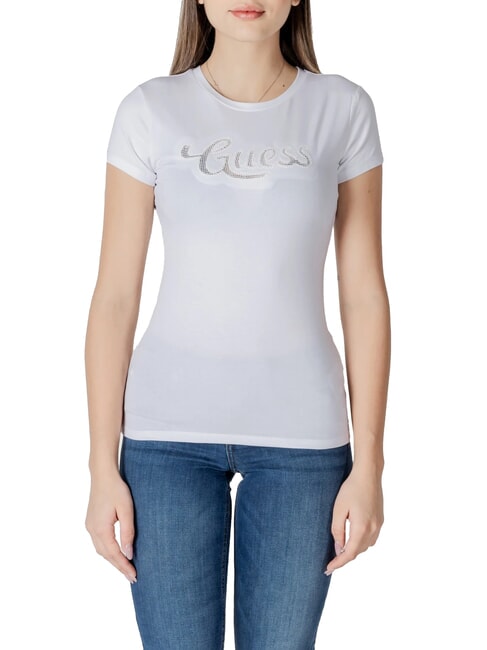 GUESS SS DOT LOGO R3  T-shirt à manches courtes blanc pur - T-shirt
