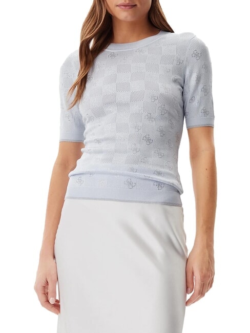 GUESS ROSIE 4G RN T-shirt ciel haut - T-shirt