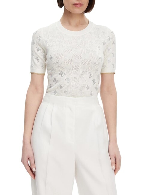 GUESS ROSIE 4G RN T-shirt cremwhi - T-shirt