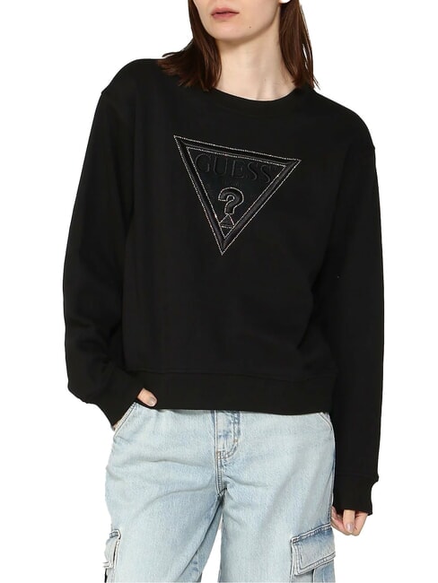 GUESS TRIANGLE FLECEE  Sweat-shirt jetbla - Sweat-shirts pour femmes