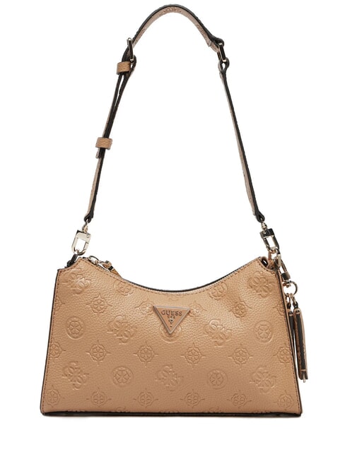 GUESS CRESIDIA Sac à bandoulière avec logo en relief BEIGE - Sacs pour Femme