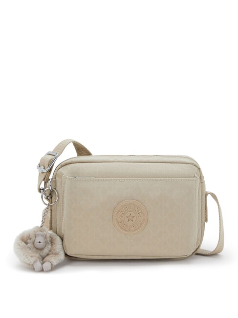 KIPLING ABANU S sac d'épaule signature beige en relief - Sacs pour Femme