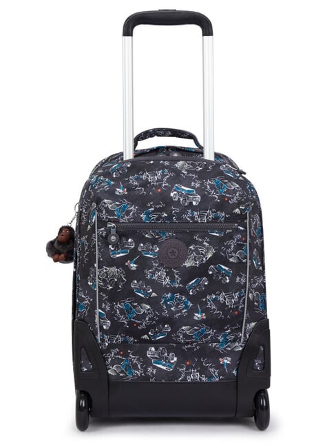 KIPLING SARI Sac à dos Trolley imprimé Course amusante dans la jungle - Sacs à dos à roulettes