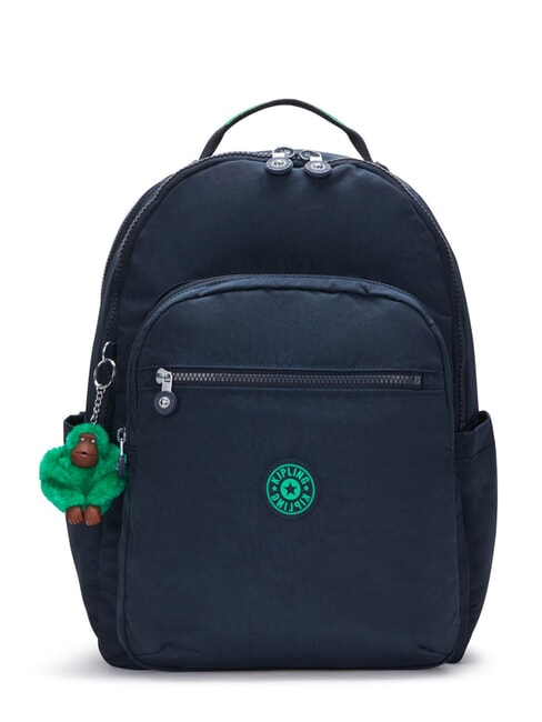 KIPLING SEOUL Sac à dos avec poche pour ordinateur portable 15" bloc bleu vert - Sacs à dos pour l'École & les Loisirs