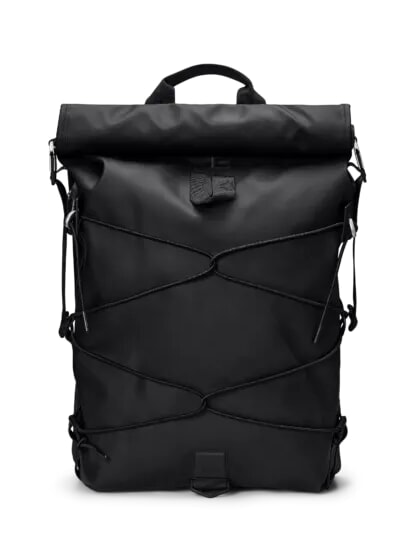 RAINS TRAIL CORD Sac à dos à enroulement, support pour ordinateur portable 15" noir - Sacs à dos pour l'École & les Loisirs