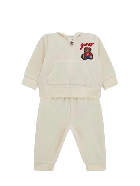 GUESS KIDS Ensemble chemise et pantalon en chenille sel blanc - Barboteuses et tenues pour bébé