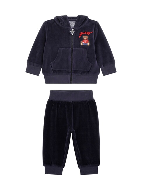 GUESS KIDS Ensemble chemise et pantalon en chenille smartblue - Barboteuses et tenues pour bébé