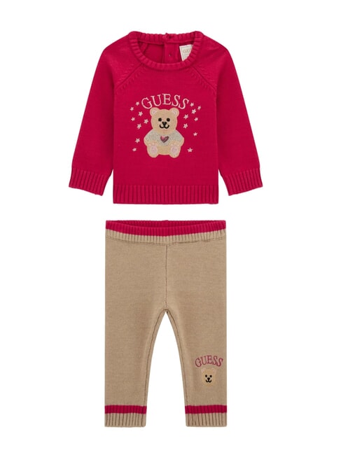GUESS KIDS Ensemble sweat-shirt et pantalon cerise passion - Barboteuses et tenues pour bébé