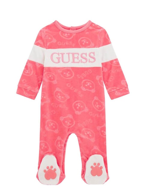 GUESS KIDS Combinaison en chenille pour nouveau-né rouge à lèvres fuchsia - Barboteuses et tenues pour bébé