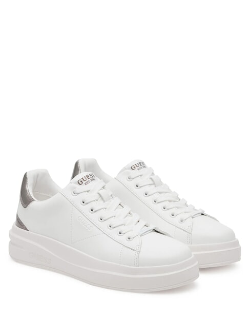 GUESS ELBINA Baskets vin blanc gun metal - Chaussures Femme