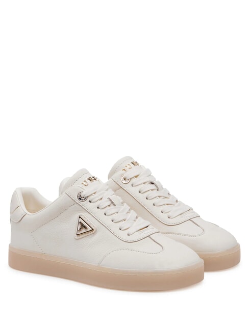 GUESS JAZLIE Baskets en cuir ivoire - Chaussures Femme
