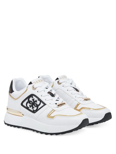 GUESS KOYAA Baskets blanc marron - Chaussures Femme