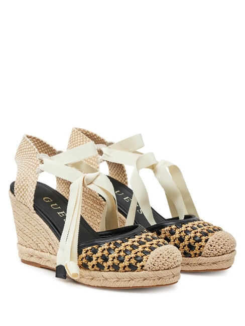 GUESS CYRENAM  Sandales espadrilles hautes NOIR - Chaussures Femme