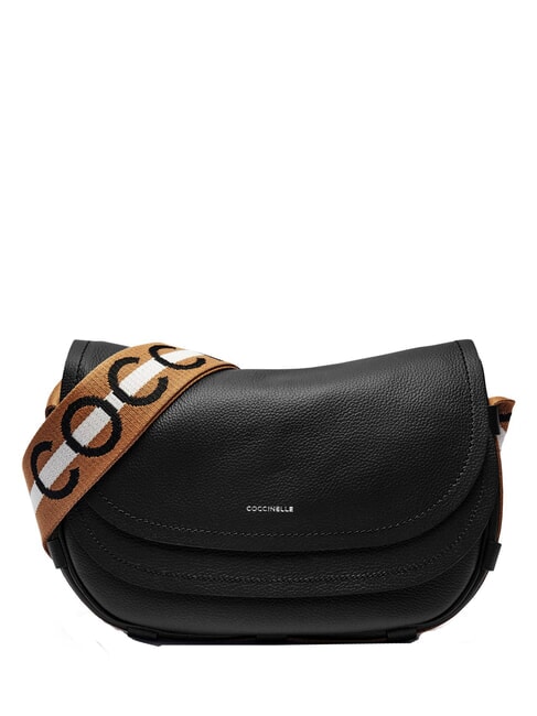 COCCINELLE RAQUEL M Sac à bandoulière en cuir noir/cuir - Sacs pour Femme