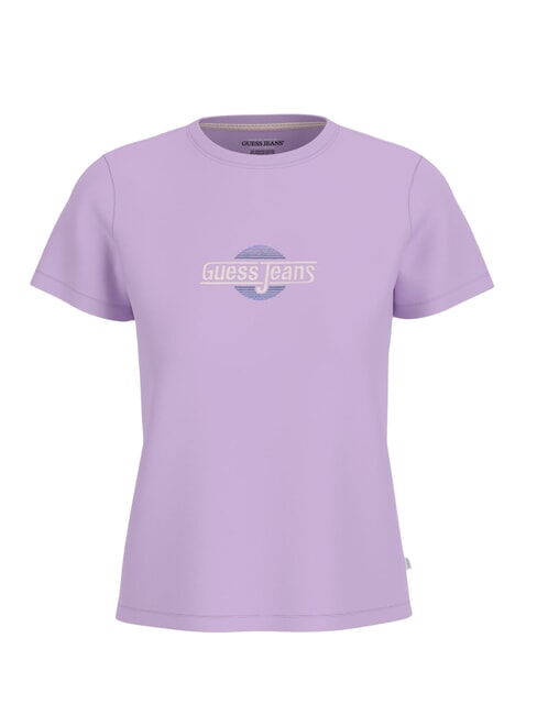 GUESS JEANS SS CN REGULAR T-shirt à manches courtes fleur lilas - T-shirt