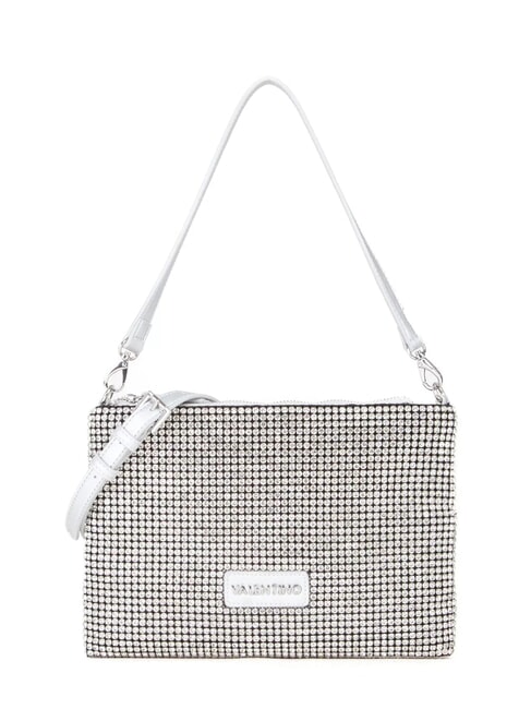 MARIO VALENTINO NABILAH Pochette avec strass et bandoulière argent - Sacs pour Femme