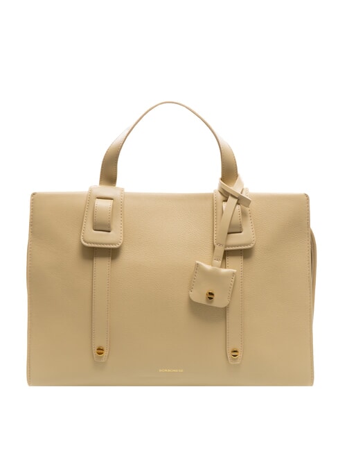 BORBONESE DEJEUNER  Sac à main, avec bandoulière, en cuir sable - Sacs pour Femme
