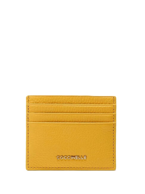 COCCINELLE METALLIC SOFT  Porte-cartes plat en cuir ensoleillé - Portefeuilles Femme