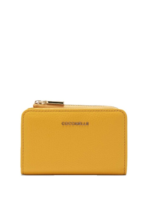 COCCINELLE METALLIC SOFT Petit portefeuille en cuir ensoleillé - Portefeuilles Femme