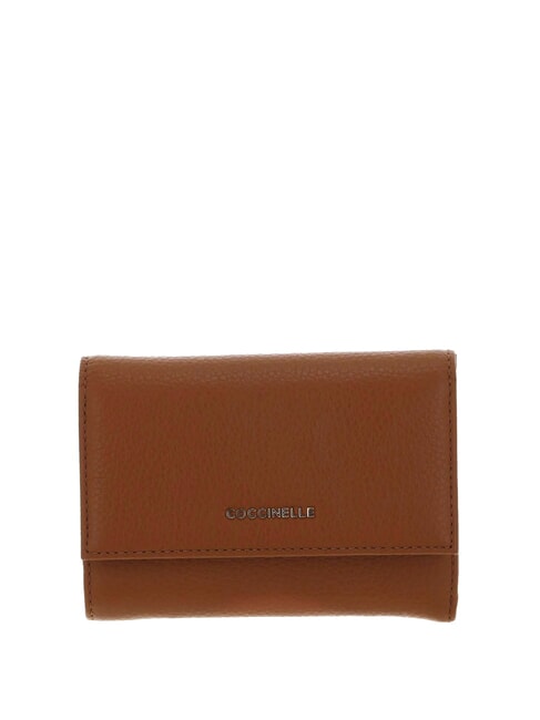 COCCINELLE METALLIC SOFT Portefeuille à deux volets en cuir martelé CUIR - Portefeuilles Femme