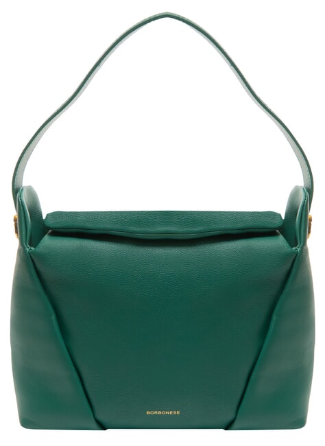 BORBONESE BLOOM  Sac bandoulière hobo en cuir forêt - Sacs pour Femme