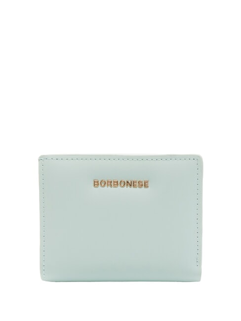 BORBONESE LETTERING Portefeuille compact en cuir marin - Portefeuilles Femme