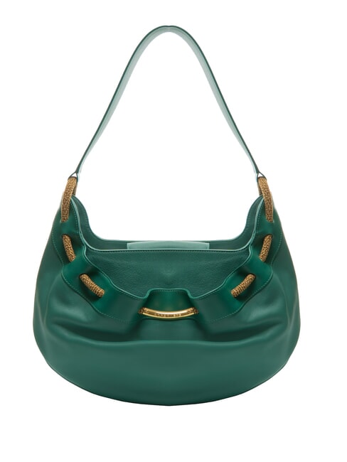 BORBONESE FILO Sac à bandoulière en cuir forêt - Sacs pour Femme