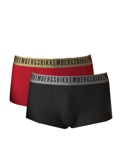 BIKKEMBERGS TRUNK 2 boxeurs rouge/noir - Slip homme