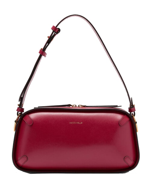 COCCINELLE MALETA CALF Sac bandoulière en cuir lisse sangria - Sacs pour Femme
