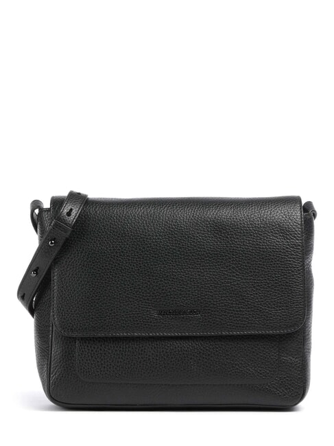 MANDARINA DUCK MELLOW LEATHER Sac bandoulière en cuir avec rabat Noir - Sacs pour Femme
