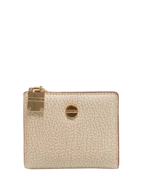 BORBONESE VITE COATED Mini portefeuille sable/noix de coco - Portefeuilles Femme
