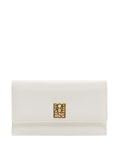 BORBONESE LETTERING PLATE  Portefeuille en cuir pour femme blanc - Portefeuilles Femme