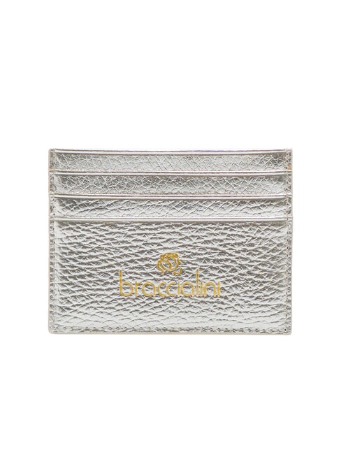 BRACCIALINI BASIC Porte-cartes de crédit en cuir argent - Portefeuilles Femme
