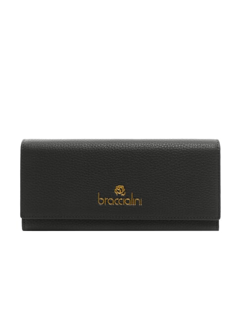 BRACCIALINI BASIC Grand portefeuille continental en cuir noir - Portefeuilles Femme