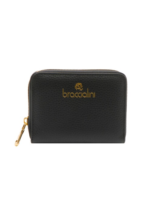 BRACCIALINI BASIC Petit portefeuille en cuir zippé noir - Portefeuilles Femme