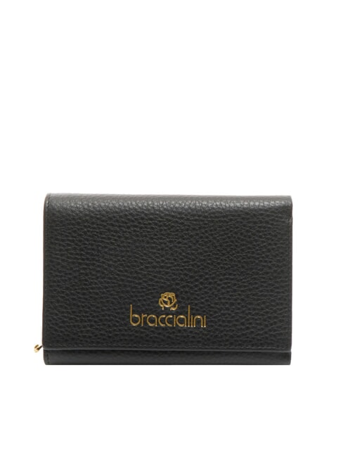 BRACCIALINI BASIC Portefeuille en cuir moyen noir - Portefeuilles Femme