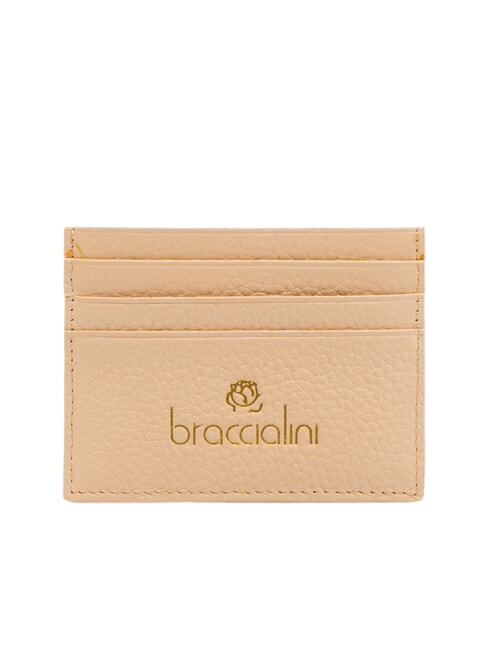 BRACCIALINI BASIC Porte-cartes de crédit en cuir beige - Portefeuilles Femme