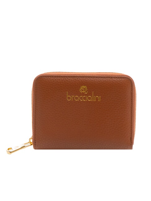 BRACCIALINI BASIC Petit portefeuille en cuir zippé marron - Portefeuilles Femme