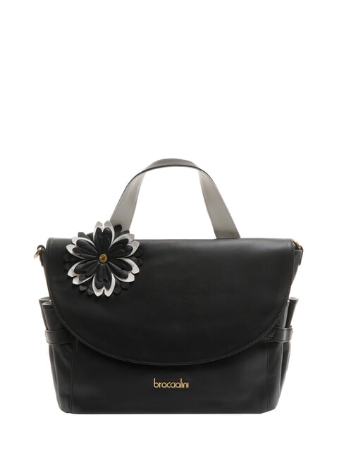 BRACCIALINI SOFIA Sac à main en cuir avec fleur noir - Sacs pour Femme