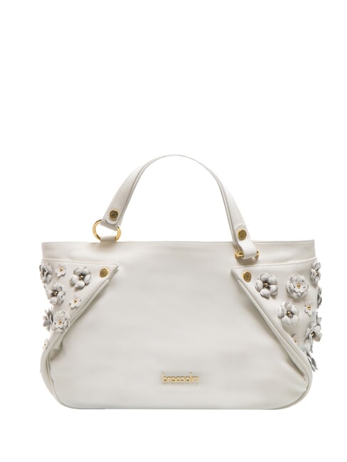 BRACCIALINI SOFIA Sac à main en cuir avec petites fleurs blanc - Sacs pour Femme