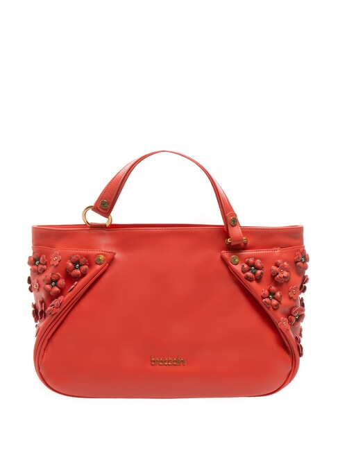 BRACCIALINI SOFIA Sac à main en cuir avec petites fleurs rouge - Sacs pour Femme