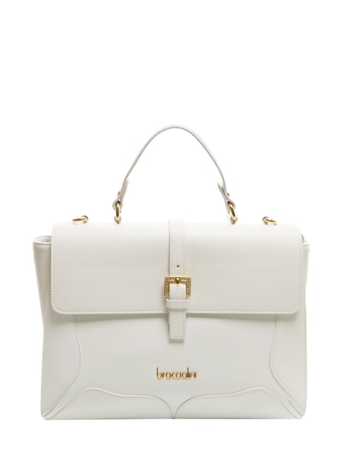 BRACCIALINI HELLEN Sac porte-documents en cuir avec boucle blanc - Sacs pour Femme